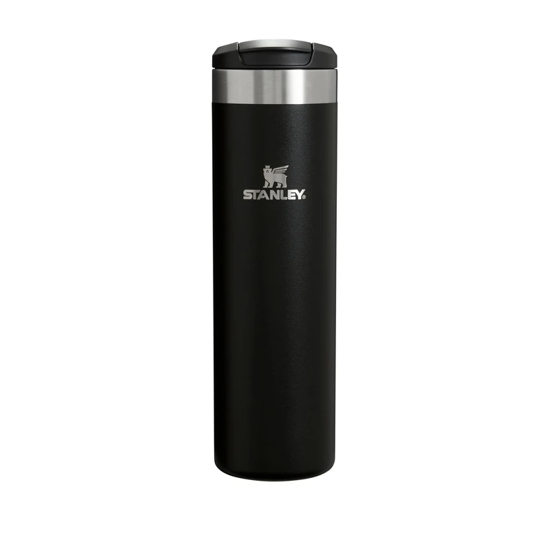 STANLEY 1913 Aerolight Transit Travel Mug 0.6L - Keeps 6 Hours Hot - 8 Hours Cold - Dishwasher Safe - Leakproof - Car Cup Holder Compatible - Insulated Coffee Cup - Black 2.0