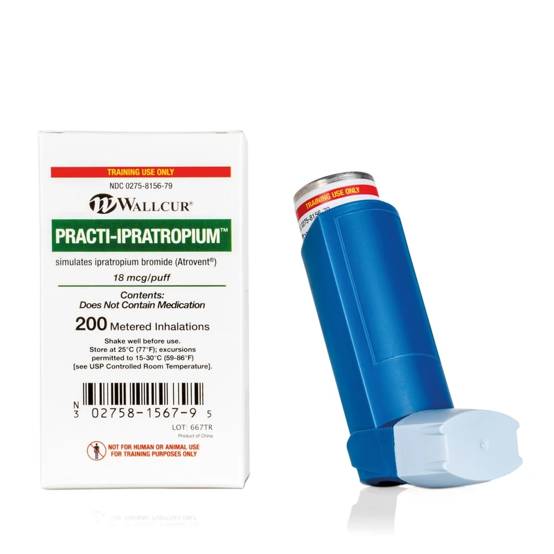 Wallcur Practi-Ipratropium Inhaler CFC Free (Pack of 5) - Simulation Product for Medical Training