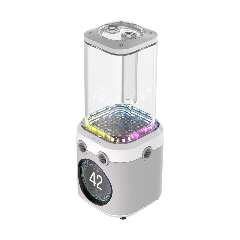 Corsair iCUE LINK XD6 RGB ELITE LCD Pump/Reservoir Unit – FlowDrive Max Pump, 480x480 IPS LCD Screen, Built-In Temperature Sensor, 22 Addressable RGB LEDs, 440ml Nylon Reservoir – White