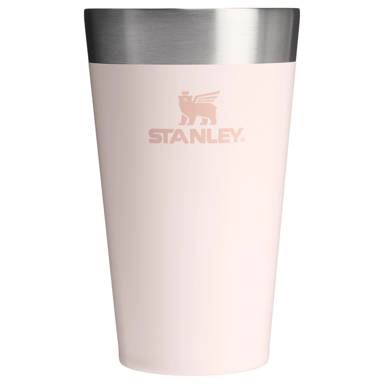 STANLEY Adventure Stacking Beer Pint 0.47L - Travel Mug Keeps Drinks Cold for 4 Hours - Stainless Steel Thermal Cup - Stacks Infinitely - Double Wall Vacuum Insulation - Dishwasher Safe - Rose Quartz