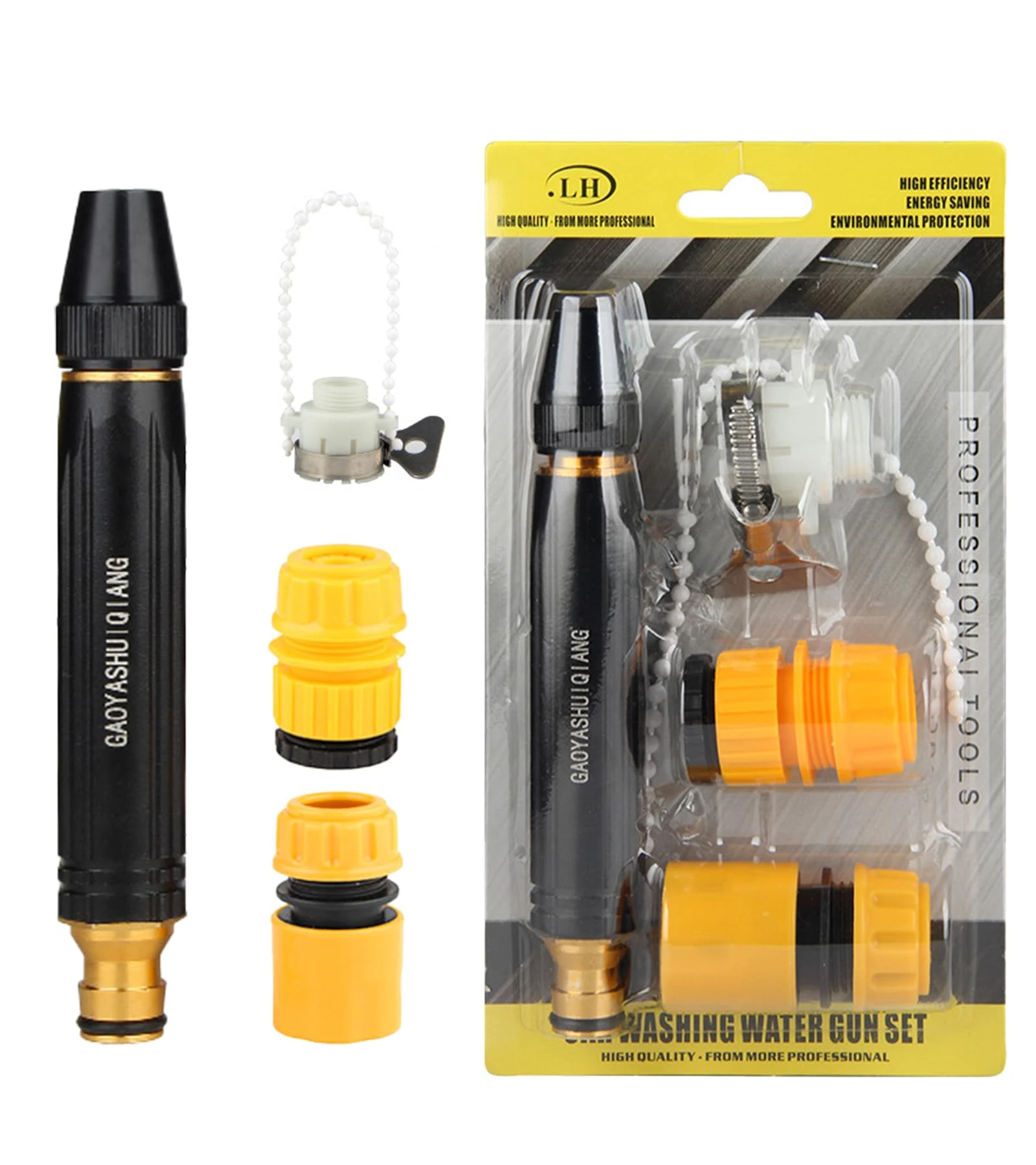 YLFANGYLMU Hose Pipe Spray Gun Nozzles, 3 Adjustable Patterns High-Pressure Water Gun, Portable Garden Hose Nozzle Head for Plants Lawns Watering, Car Washing, Pets Bathing