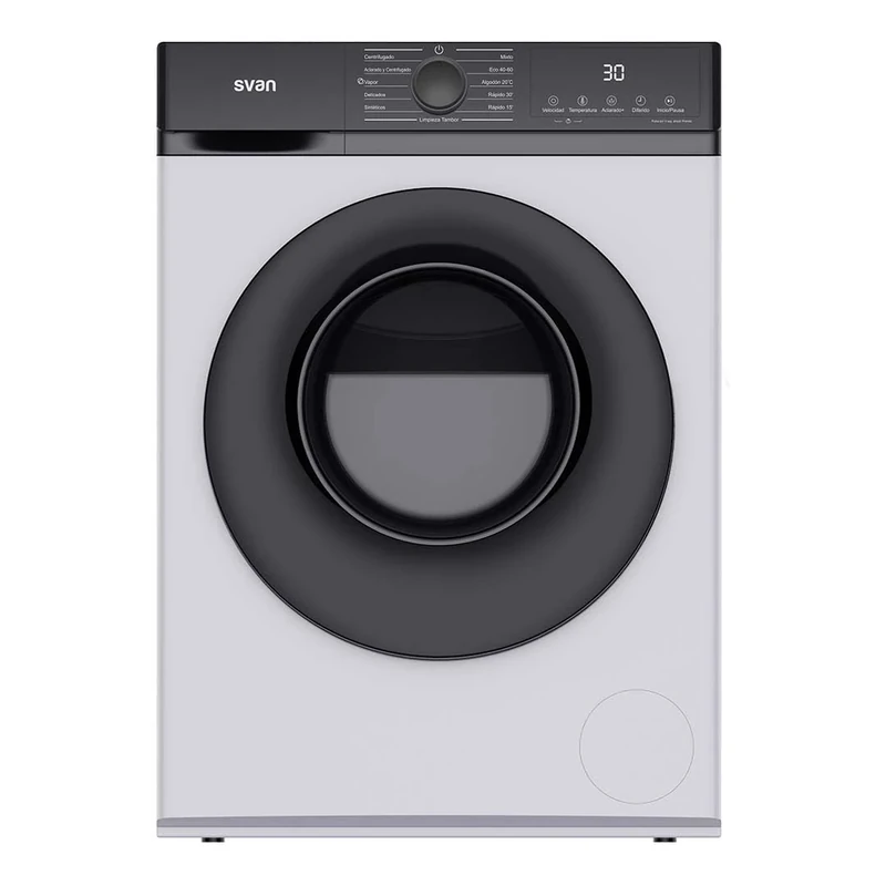 Svan Lavadora 6 Kg Carga Frontal Blanco SL6203AIDV. 1600W, 1200rpm, Motor Inverter, 11 Programas, Función Stop&Go, Tambor Diamante, Clase de Eficiencia Energética A