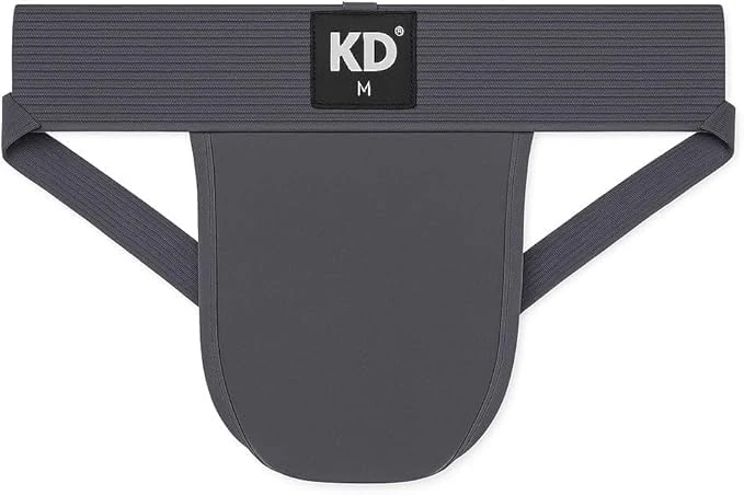 KD Willmax Organic Cotton Jockstrap Gym Supporter – 3” Waistband, Soft & Durable (Grey Pack 1, Large)