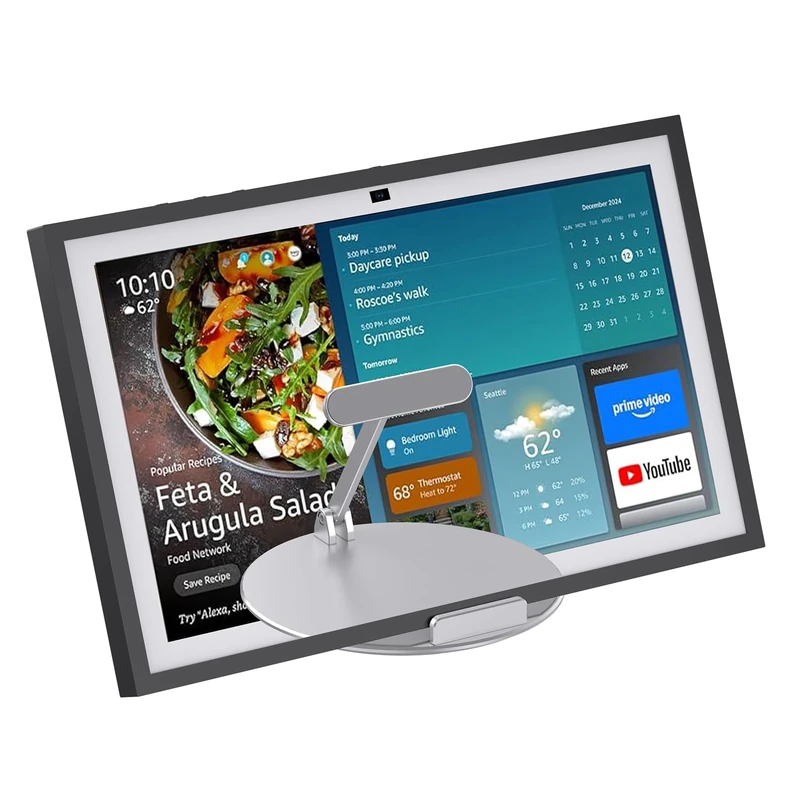 Pitelumeon Premium Stand for Echo Show 15 (1st, 2nd Gen), Show 21 With Swivel and Tilt Design,Aluminum Mount Stand And 360°Rotation & Tilt Suitable for Office and Kitchen(Silver),Tablet Stand