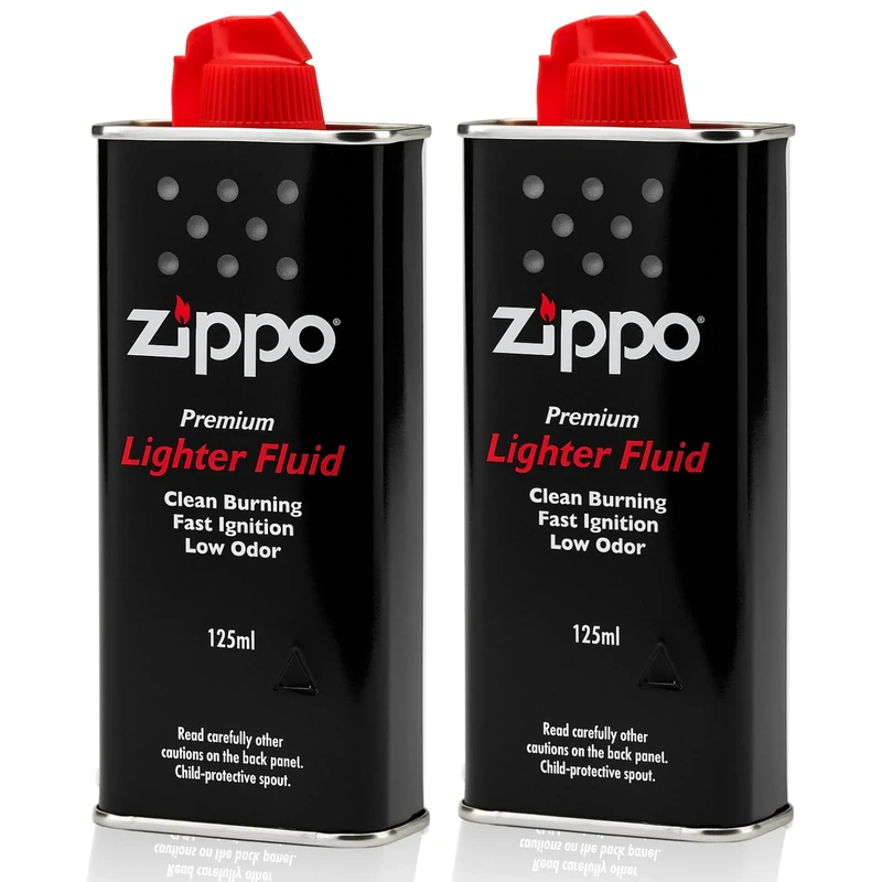 Zippo Lighter Fluid 2 Pack – 125ml Fast Ignition, Clean Burning Fuel for Windproof Lighters & Hand Warmers, Reliable Long-Lasting Refil