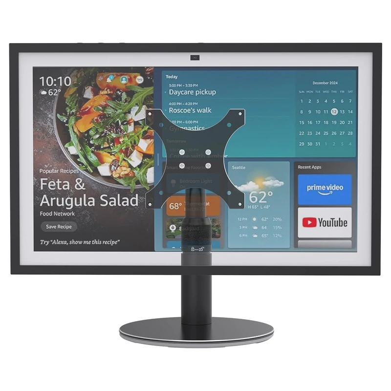 Rotating Stand for Show 15/21, Black, Adjustable Height, Non-Slip Base for Kitchen/Living Room/Foyer, Sturdy & Durable Construction,Easy Switch Device in Portrait and Landscape Orientations