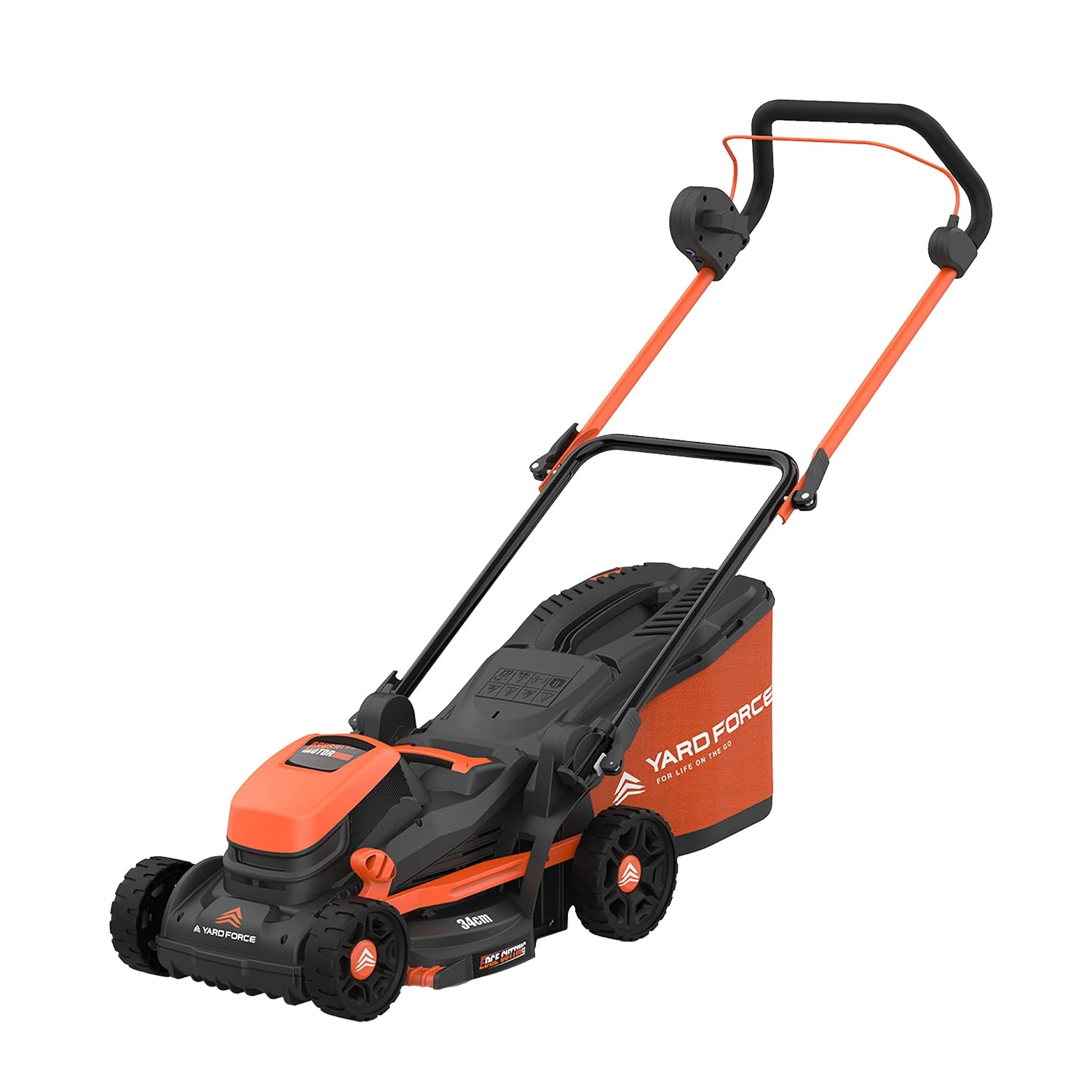 Yard Force LM C34B Cordless Lawn Mower, 40V Twin Battery, 34cm Cut Width, 6 Height Settings, 35L Grass Bag