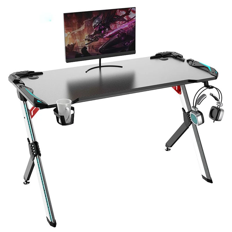 Berserker Gaming Gaming Desk, 113 x 60 x 75 cm, Carbon Fibre/ABS Top, RGB LED, Black/Red