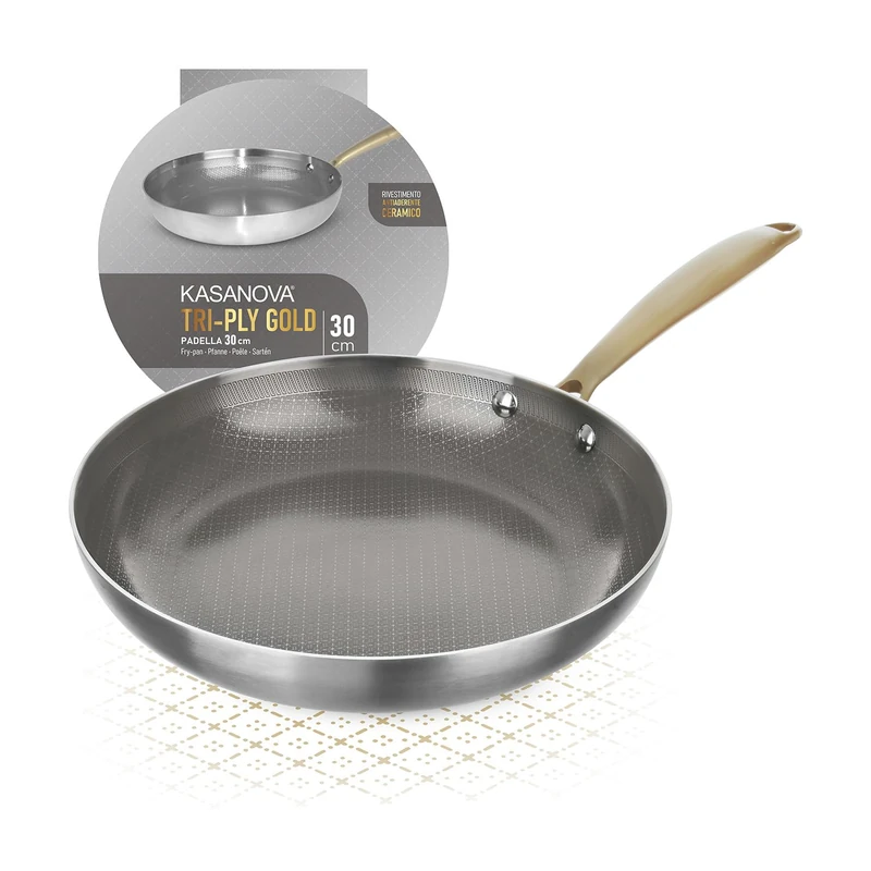 KASANOVA 1 Golden Triple Player PAN CM 30, 18/0 Raw Aluminum 18/10 Stainless Steel