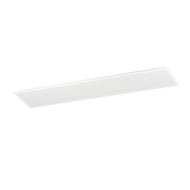 Eglo LED Ceiling Light Fixture Bottazzo, Flush Mount lamp with Remote Control, Flat Panel with Backlight, dimmable Office Lighting, White Metal and Plastic, Warm White - Cool RGB, 100x25 cm