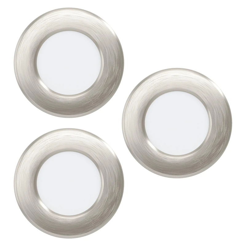 Eglo Connect.z Smart Home Set of 3 LED recessed Bathroom Spots Fueva 6-Z, Ø 8.8 cm, ZigBee, app and Alexa Voice Control, Warm White-Cold White, dimmable, Silver spotlights, IP44