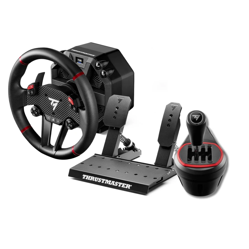 Thrustmaster T598 + TH8S – High-Performance Sim Racing Pack – Force Feedback Steering Wheel + 7+1 H-Pattern Metal Gear Shifter – Compatible with PC / PS4 / PS5