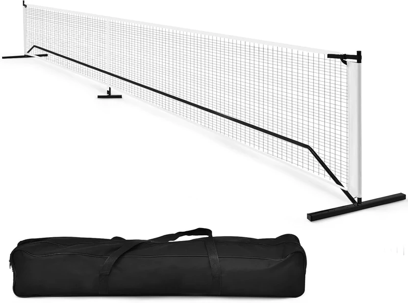 FANTASK 670 x 92 cm Portable Tennis Net Official Size Pickleball Net with Metal Frame & Carry Bag, Black