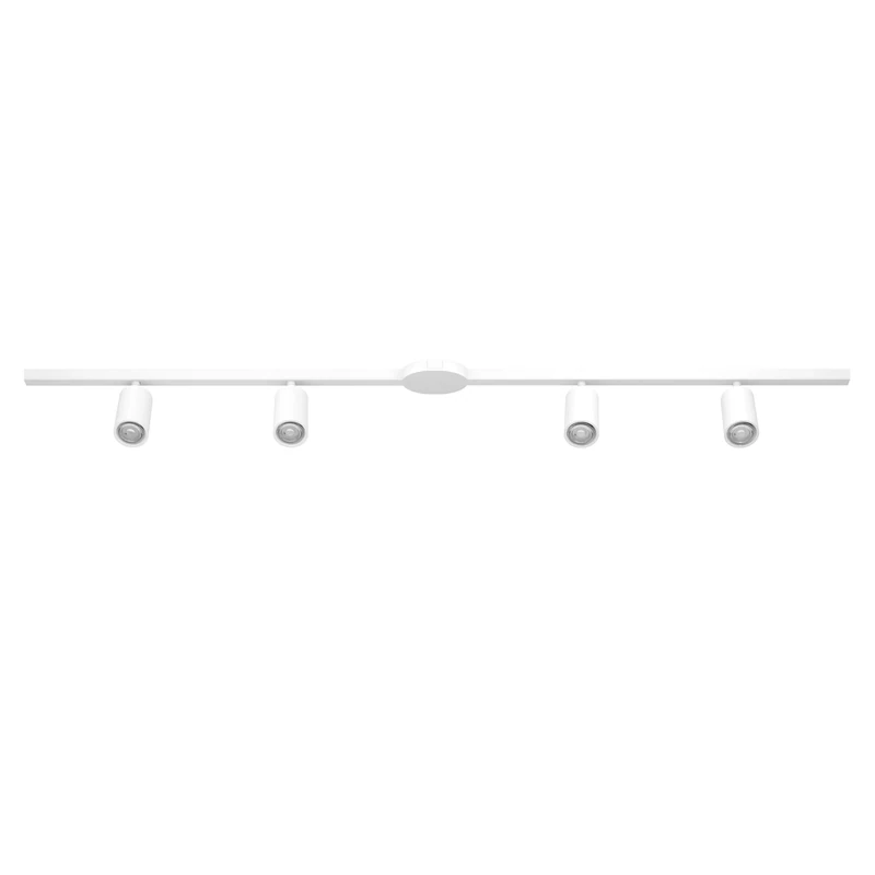 Eglo High-Voltage Track System Easy Track, Expandable Set with 4 Ceiling spotlights, Light Rail Made of Aluminium and Plastic in White, Lamps GU10 Socket, 192.5 cm