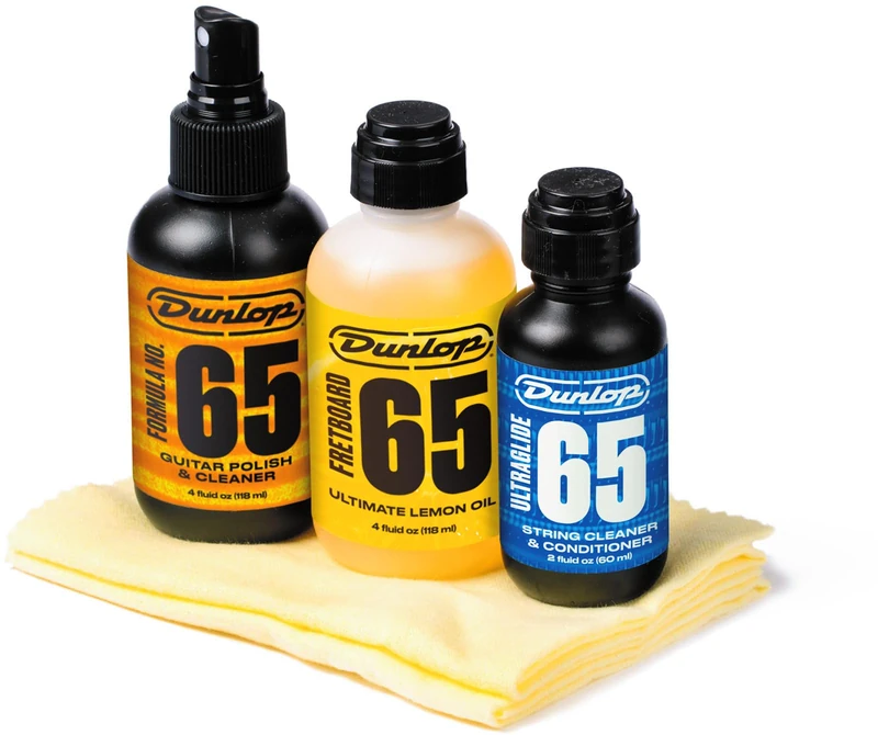 JIM DUNLOP | 6504 System 65 Guitar Tech Guitar Maintenance Kit | Complete Set with Oils, Polish, Cloths & Tool | Professional Care Strings, Fingerboard & Body