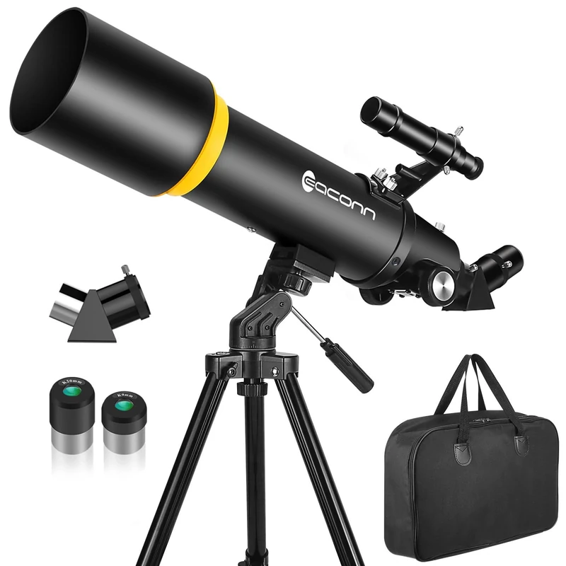 Telescope for Adults, 90mm Aperture, 600mm Refractor Telescope for Kids and Beginners, Telescopes for Adults, Astronomy with Handbag and Phone Adapter