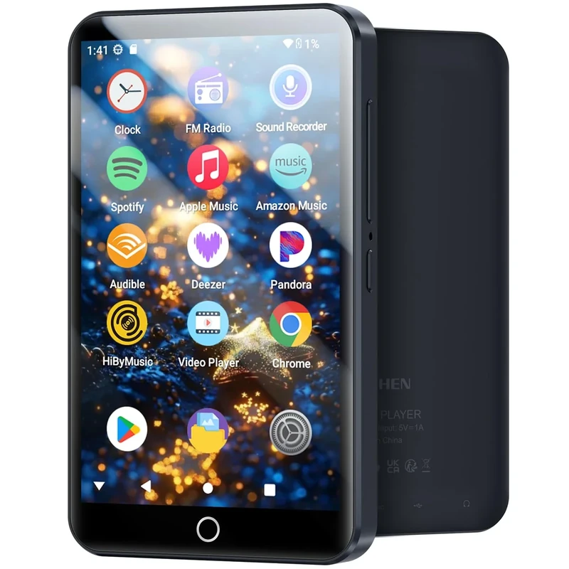 160GB MP3 Player with Bluetooth and WiFi, MECHEN Android 13 OS MP3 & MP4 Players with 4" Touchscreen and Speaker,Music Players with Spotify,Pandora, Audible, Amazon Music, Play Store