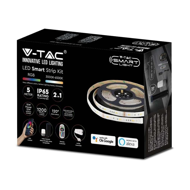 Brightium LED Strip - 90 LED Strip IP65, Compatible with Alexa and Google Home, RGB and 3 in 1, EU Connection, Ideal for Indoor and Outdoor Decorations* #*