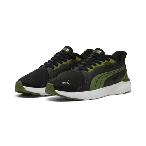 PUMA Unisex SOFTRIDE Cosmic Street SLIPTECH Sneaker, Black-Olive Green, 4 UK