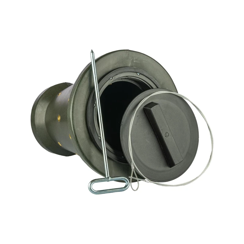 Berger & Schröter | Feeding Drum Feeder Cone Shape Sow Gyro Kirrer Drum with Ground Anchor and Mounting Rope, 14 mm Holes with Reinforced Metal Eyelets Feeding Black Boar for 18 kg Kirrgut - Image 1