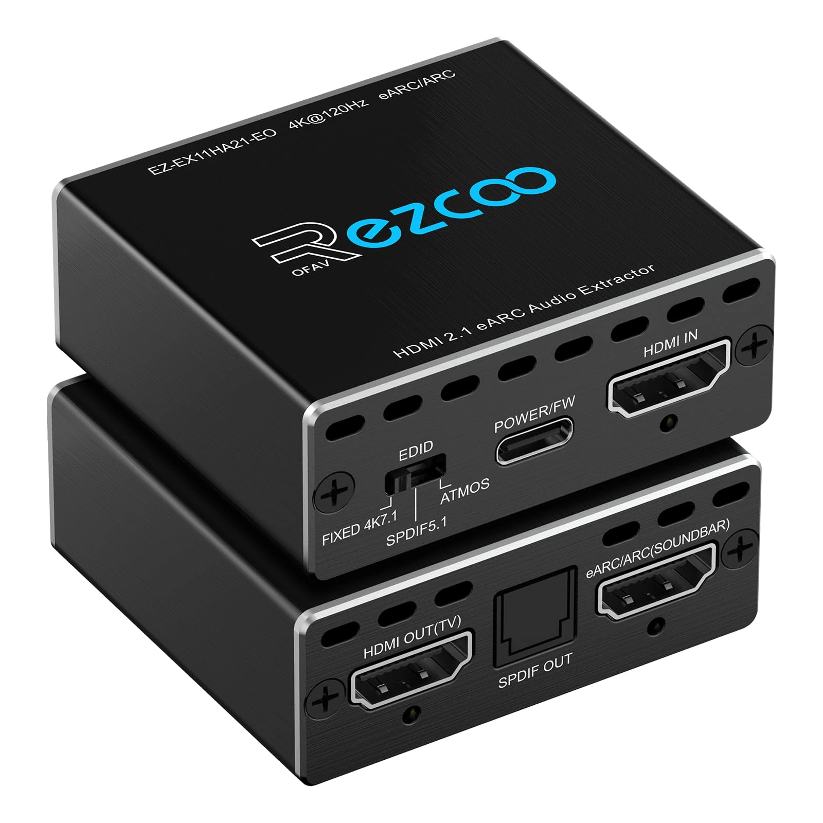 ROFAVEZCO 4K@120Hz HDMI 2.1 eARC Audio Extractor D-olby Atmos Vision VRR ALLM CEC Bypass HDCP2.3 SPDIF Output Plug & Play for Soundbars/Sono-s ARC/eARC/PS5/Xbox