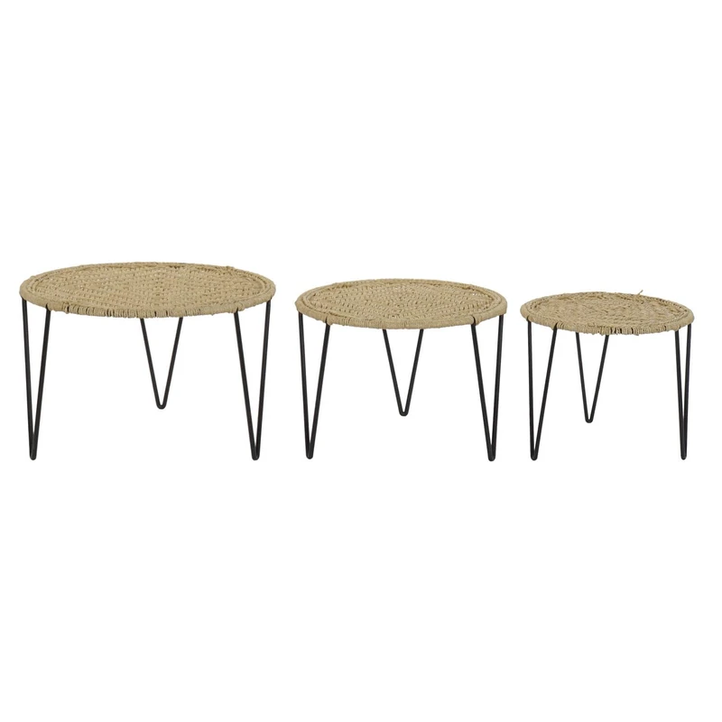 AlexandreHouse SIDE TABLE SET 3 METAL 62X62X40,5 11,00