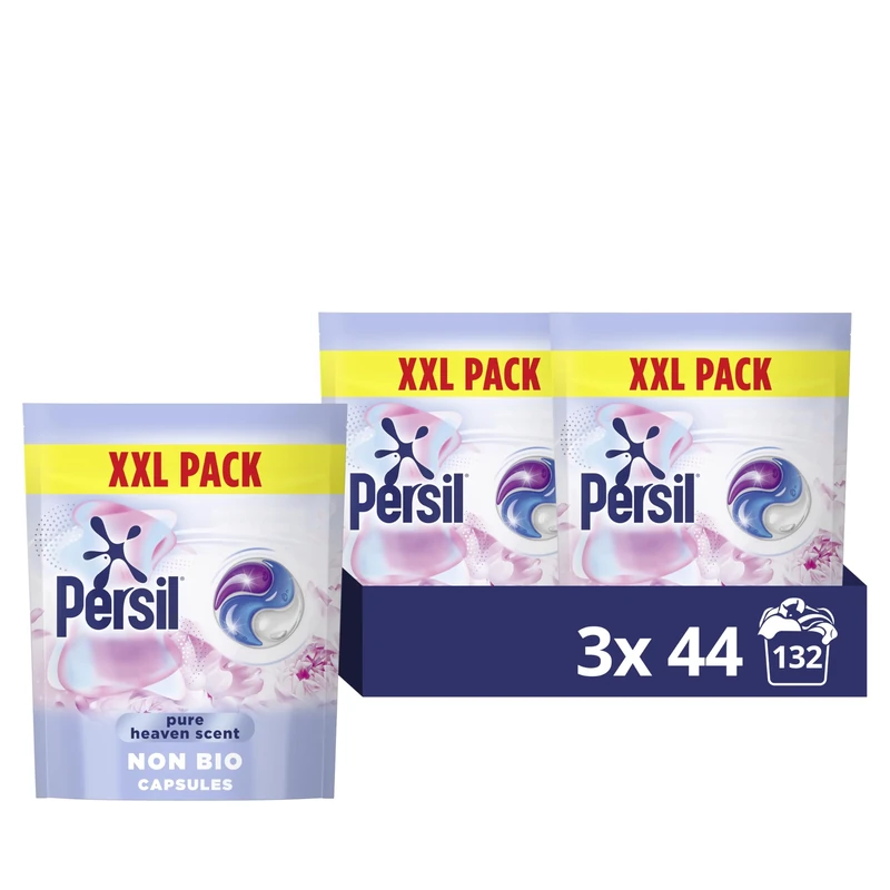 Persil Pure Heaven Scent Non Bio our best delicate fragrance Washing Capsules laundry capsules gentle next to sensitive skin 44 washes - Case pack of 3