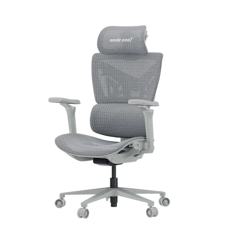 Anda Seat X-Air Pro Mesh Gaming Chair for Adults – Ergonomic Mesh Office Chair with 5D Armrests, 3D Headrest, Lumbar Support, Reclining High Back - Comfortable Heavy Duty Desk Chairs, Ash Grey