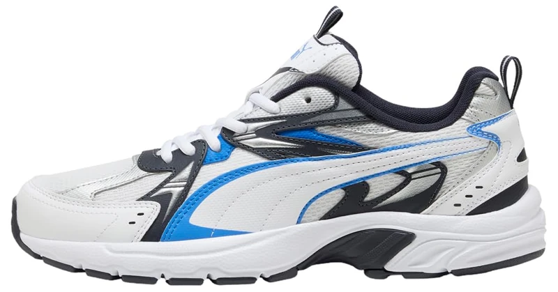 PUMA Unisex MILENIO TECH Sneaker, White-Racing Blue-New Navy, 12 UK