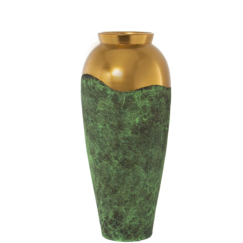 CERAMIC VASE 60CM GREEN/GOLD