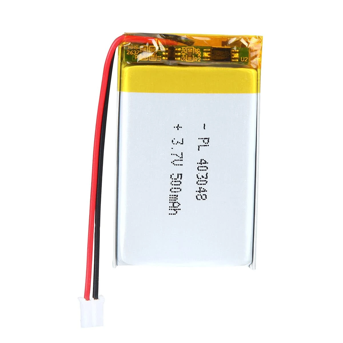 Lithium Polymer Battery 3.7V 500mAh 403048 Lipo Rechargeable Battery Pack with JST Connector for Bluetooth Speakers, Wireless Earbuds, Portable Electronics