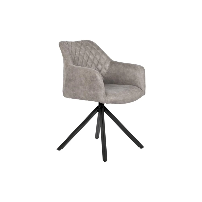 AlexandreHouse CHAIR MICROFIBER METAL 55X58X83 SIMIL LEATHER GREY