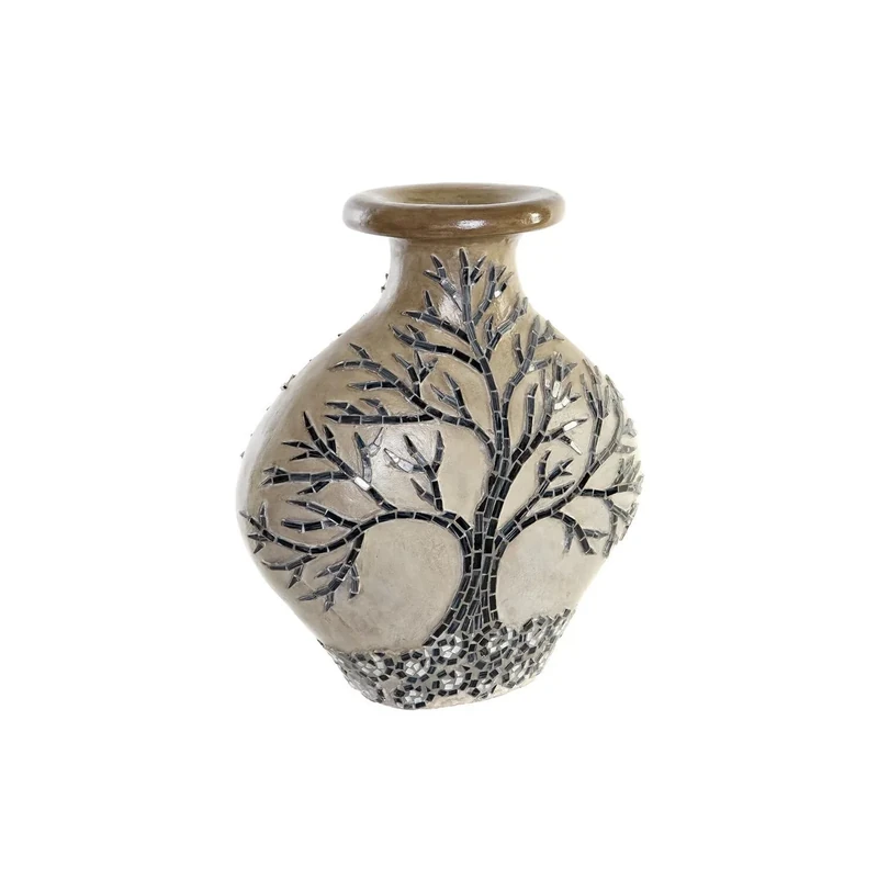 VASE GLASS TERRACOTA 30X15X33,5 BEIGE TREE