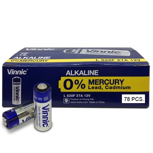 Vinnic Box of 78 Batteries Bulk 27A/L828F - Alkaline 12v