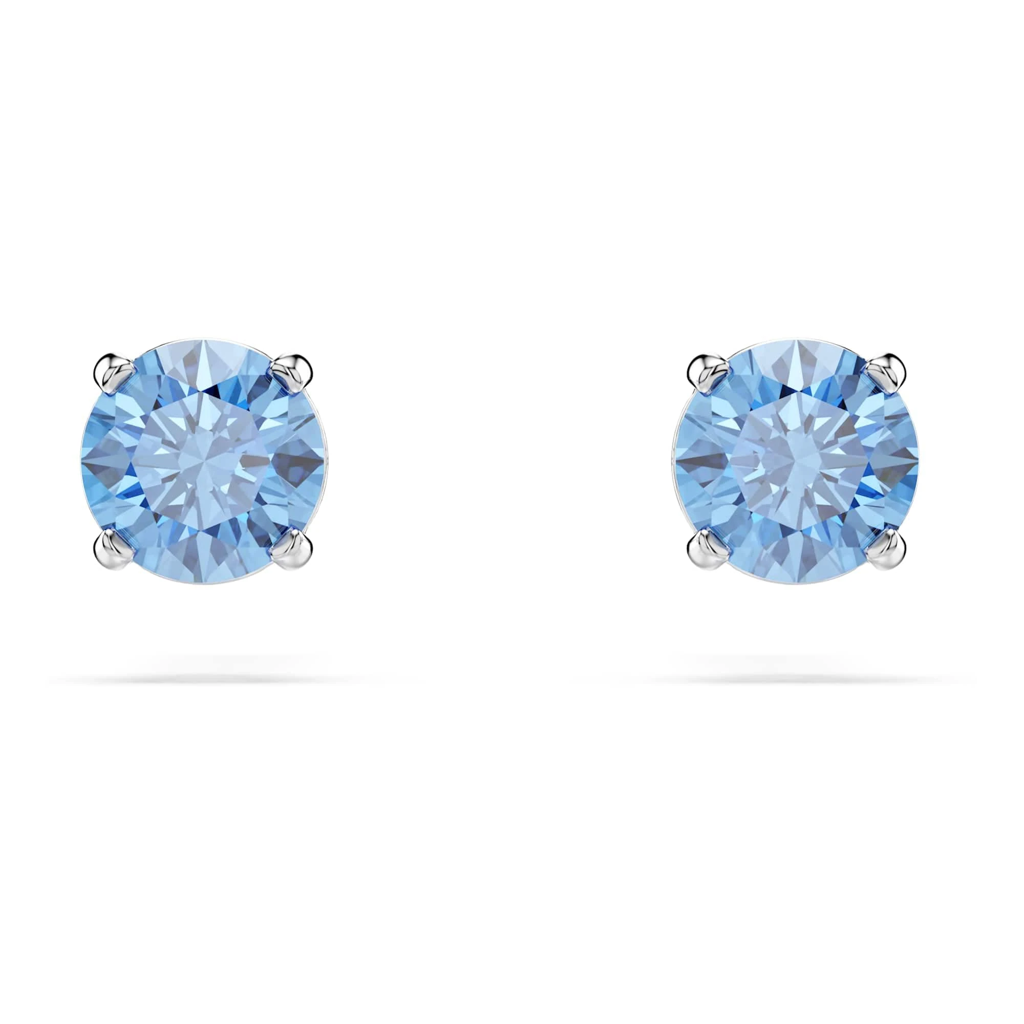 Swarovski Stilla Attract Stud Earrings, Blue Round-Cut Crystals in a Rhodium-Finished Setting, Part of the Swarovski Stilla Collection