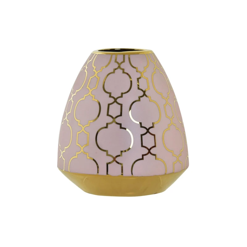 PORCELAIN VASE 16X16X18 CHROME PINK - Image 1