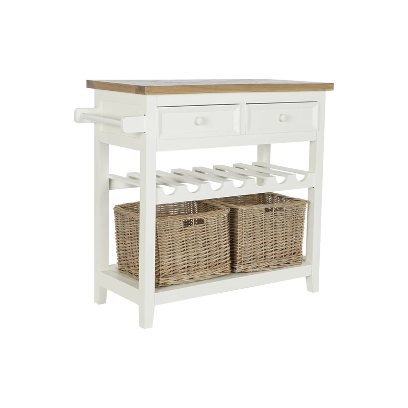 Paulownia Console 88X38X80,5 2CAJ, Bottle Rack