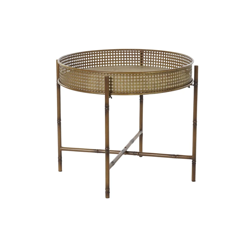 AlexandreHouse SIDE TABLE METAL 59X59X50 NATURAL