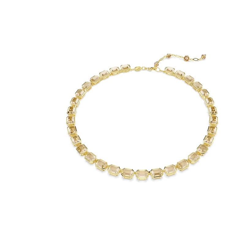 Swarovski Millenia Necklace, Yellow Octagon-Cut Crystals in a Gold-Tone Finished Setting, Part of the Millenia Collection