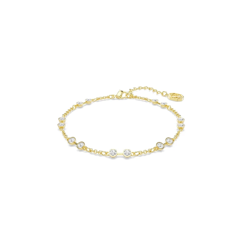 Swarovski Remix Strand Bracelet, Clear Round-Cut Crystals in a Gold-Tone Finished Setting, Part of the Remix Collection