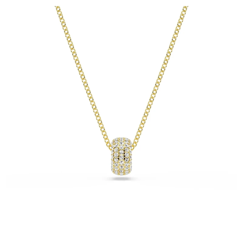 Swarovski Dextera Pendant Necklace, Clear Pavé Crystals in a Gold-Tone Finished Setting, Part of the Dextera Collection