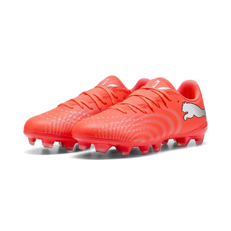 PUMA Women's Future 9 Play Firm Ground/Artifical Ground Football Boots, Glowing Red-PUMA White-PUMA Black-PUMA Silver, 8 UK