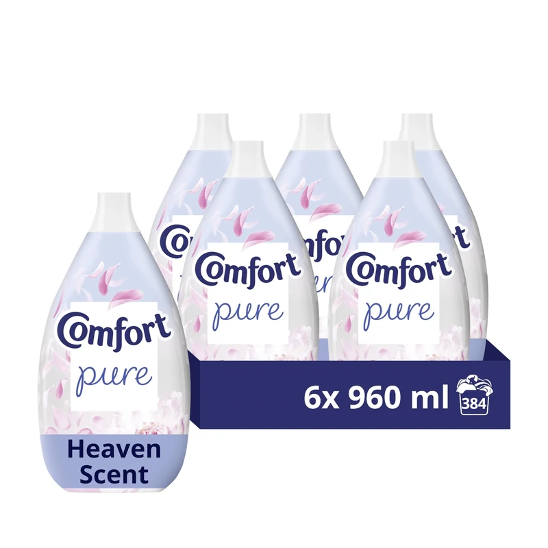Comfort Pure Heaven Scent Softener with CrystalFresh Technology Fabric Conditioner for Sensitive Skin 64 washes(960 ml) - Case pack of 6