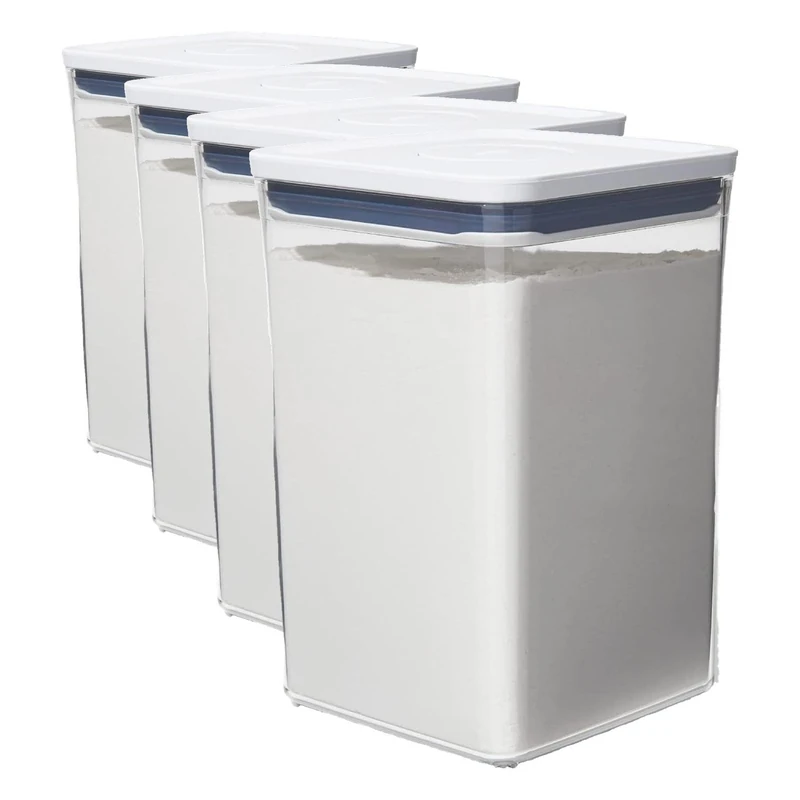 OXO Good Grips POP Container - Big Square Medium 4.2 Litre, White (Pack of 4) - Image 1