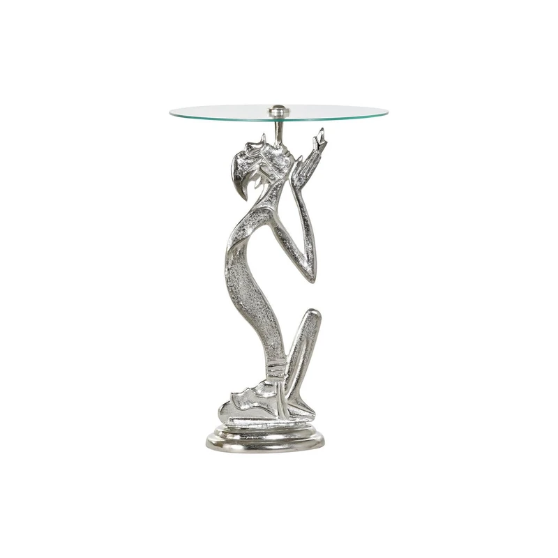 Side Table Aluminium Glass 46X46X72 Person