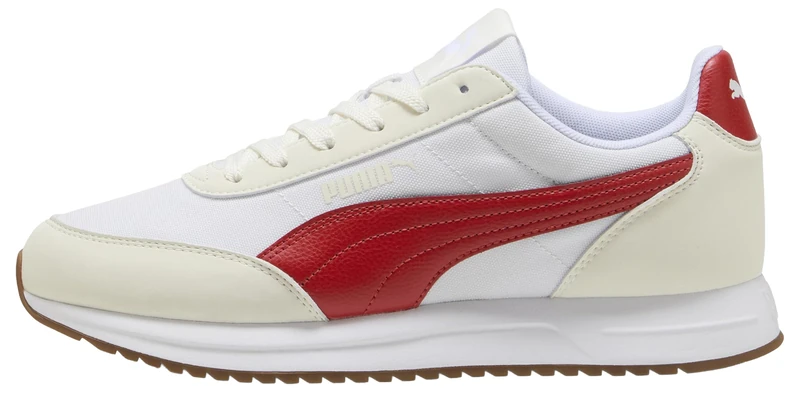 PUMA Unisex R78 LIGHTWIND Sneaker, White-Candy Apple-Warm White, 4.5 UK