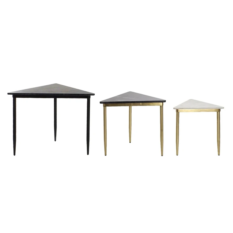 SIDE TABLE SET 3 MARBLE 68X46,5X53 TABLE AUXI