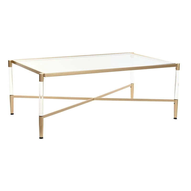 AlexandreHouse CENTER TABLE ACRYLIC METAL 120X70X45 GOLD