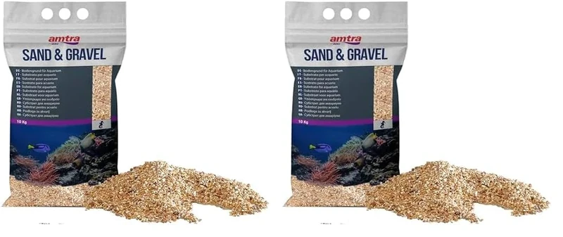 Amtra Gravel Aquarium Ornaments, 10 kg,Amber (Pack of 2)