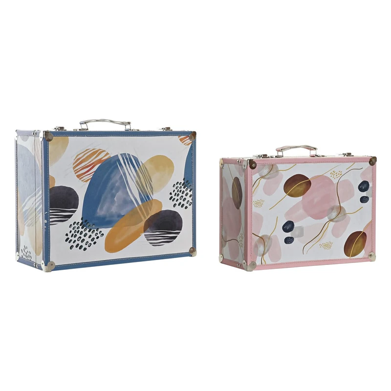Box Set 2 Polyester Wood 43X19X34 Abstract - Image 1